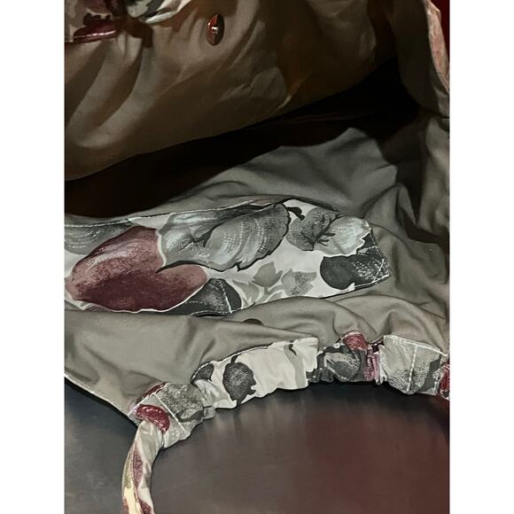 Midi Queen Tote multicolor Large Tote Handbag Cream Rose Pattern - Picture 7 of 9
